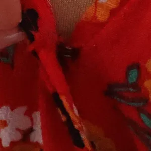 GAP Ditzy Floral Midi Wrap Dress Womens Size XS Red Tie Waist Garden Party Beach thumbnail 4