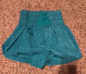Teal Free People All The Way Home Shorts thumbnail 2