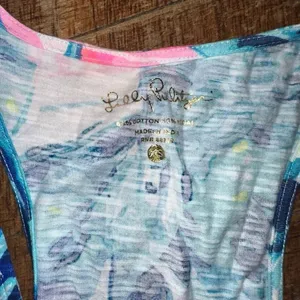 Lilly Pulitzer Tideline Sparkling Blue Hey Bay sailboat XS tank dress thumbnail 3