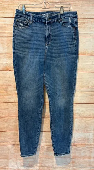 American Eagle Outfitters Women's Medium Blue High-Rise Skinny Jeans thumbnail 1