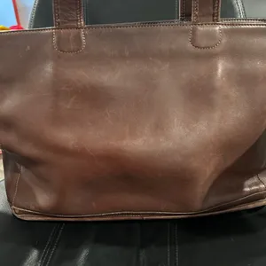 Coach Vintage Bleeker Brown Leather Tote Bag Zip closure thumbnail 5