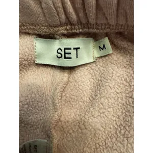 SET Active Sweatpants Blush Pink 100% Cotton Fleece Wide Leg Lounge Pants-Med thumbnail 4