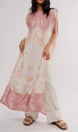 Free People Vienne Tee Lace Floral Tunic Top Fairy Whimsical Floral‎ Boho Flowy thumbnail 1