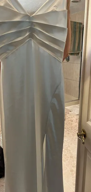 Windsor White maxi satin dress thumbnail 3