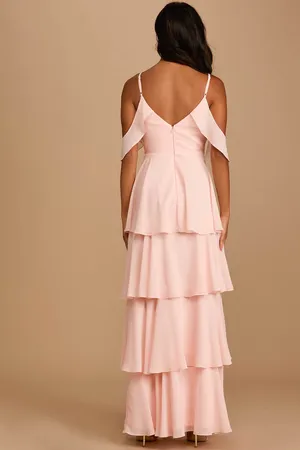 Lulus Moments of Magic Blush Pink Tiered Ruffled Maxi Dress thumbnail 2