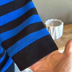 KARL LAGERFELD Vintage Blue & Black Stripe Knit Top Small Designer Grandmacore thumbnail 7