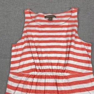 Tommy Bahama Tank Dress Womens Small Pink White Striped Scoop Neck Cotton Jersey thumbnail 2