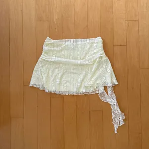 Princess Polly Maidie cream asymmetric lace mini skirt thumbnail 3
