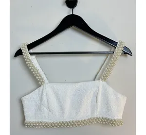 Anthropologie Hutch Adley Pearl-Trimmed Tweed Bridal Set in White thumbnail 4