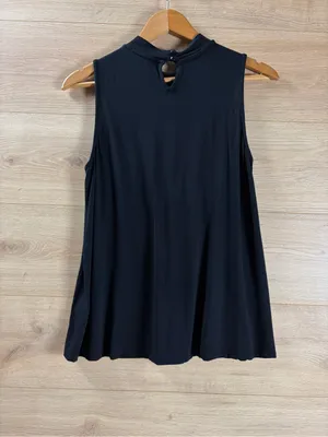 Everleigh Black Sleeveless Mock Pleated Drapey Top Size XXS thumbnail 6