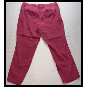 J.Jill Linen Blend Pants Womens Large Pink Elastic Waist Seam‎ Detail Casual thumbnail 5
