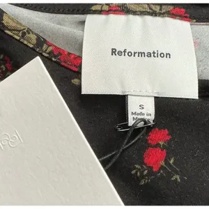 Reformation Robbie Knit Maxi Dress Black‎ Red Floral Rose Long Sleeve Small NEW thumbnail 5