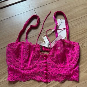For Love And Lemons Hot Pink Lace Bralette thumbnail 1