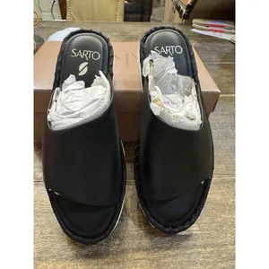 Sarto Franco Sarto‎ A Zoe Black Leather Slide Sandals Braided Accent Size 8 thumbnail 2