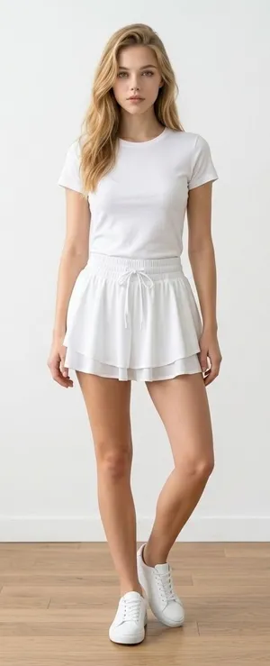 DSG Knit Stride HighRise Skort Womens XXL Pure White Tiered Athletic Tennis Golf thumbnail 1