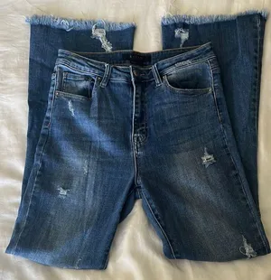 RISEN distressed boot cut jeans Blue Size 29 thumbnail 1