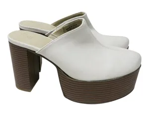 Urban Outfitters Ellie White Platform Mules thumbnail 1