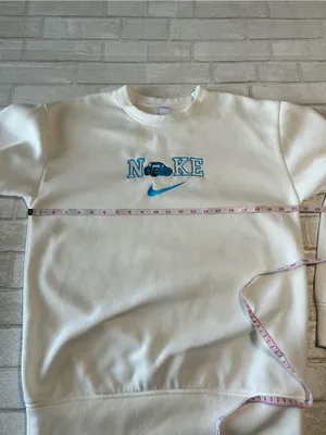 Cars Nike Embroidery White Crewneck Sweatshirt thumbnail 5