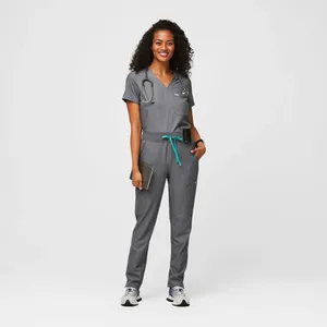 Figs High Waisted Yola Skinny Scrub Pants in graphite gray thumbnail 2