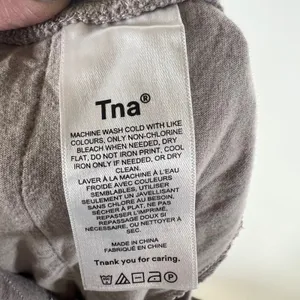 TNA Aritzia Waffle Knit Joggers Mauve Taupe Logo Print Thermal Lounge Pants Sz M thumbnail 10