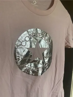 Converse Light Pink Tee with Metallic Silver Star thumbnail 2