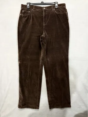 Talbots Size 12 Brown Velvet Corduroy Leg Pants Stretch thumbnail 2