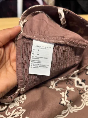 American Eagle AE Bandana Top Mauve Paisley Tie Back Size S thumbnail 8