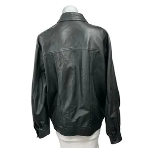 Vintage Cuiropolis Women's Black Faux Leather Zip Up Bomber Jacket Size XL-2XL thumbnail 3