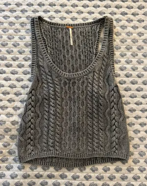 Free People High Tide Cable Knit Tank Top thumbnail 1