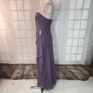 Bill Levkoff Purple Strapless Sweetheart Neck Pleated Bridesmaid Dress Size 6 thumbnail 6