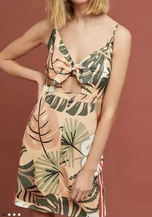 Farm Rio Palm Leaf Print Mini Dress thumbnail 1