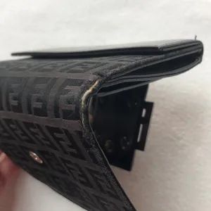 Fendi Zucca Monogram Wallet Black Canvas & Leather Silver HARDWARE thumbnail 5