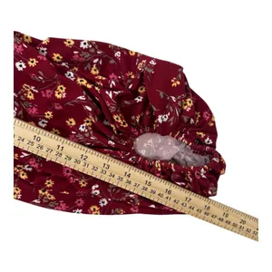 Stilletto's Size-L Dress Burgundy Mini Floral‎ Ballon Sleeves Pockets thumbnail 6