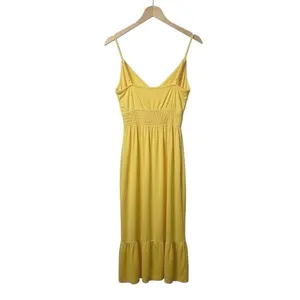 Jolie & Joy Midi Dress Womens 1X‎ Yellow Smocked Waist Ruffle Hem Boho Summer thumbnail 12