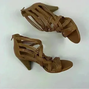 INC Women's Strappy Heeled Sandals Brown Size 6 Open Toe Block Heel‎ thumbnail 6