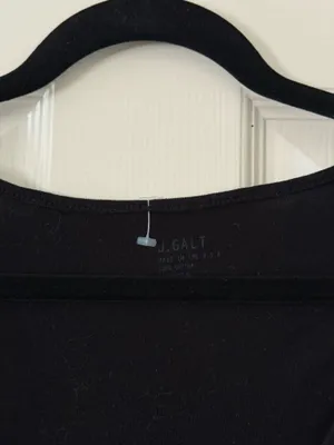 John Galt Black Long Sleeve V Neck Top thumbnail 4