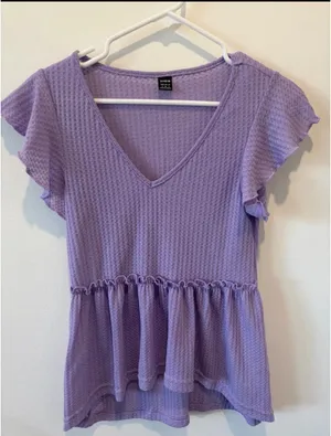 Shein Top Purple Ruffle thumbnail 1