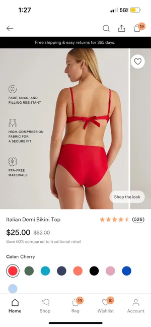 New Quince Italian Demi Bikini Top Size Medium thumbnail 6