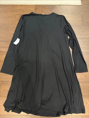 Old Navy Black Long Sleeve Fit & Flare Knit Dress Size Large NWT - C60-063 thumbnail 6