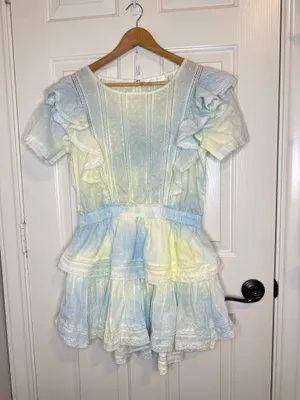 LoveShackFancy Lily Pond Natural Hand Dye Natasha Tie-Dye Mini Dress thumbnail 2