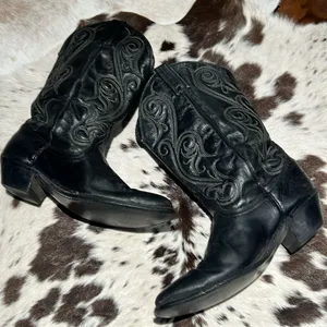 Vintage Real Leather Cowboy Boots Festival Rave‎ Burning Man B22 thumbnail 9