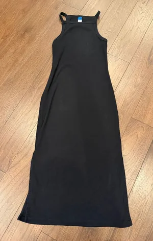 Old Navy Black Ribbed Tank Midi Dress Size Small - C27-171 thumbnail 1