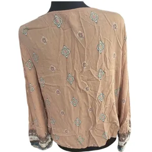 Mudd Pink Wrap Blouse with 3/4 Sleeves Sz Lg fits Med also thumbnail 2