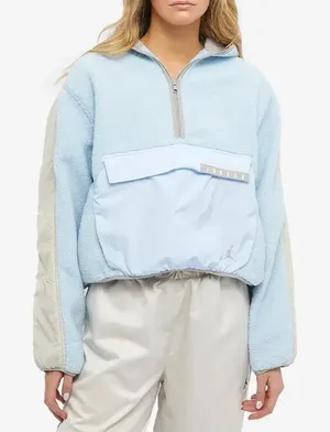 Jordan Cropped Pullover Jacket Women's Size 2XL XXL Blue Fleece Hooded thumbnail 1