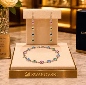 Swarovski Vintage Bezel Austrian Crystal Bracelet & Earrings Set thumbnail 1