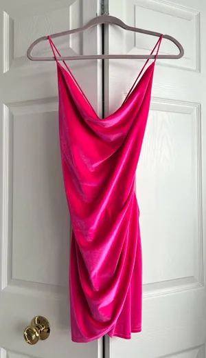 Elegant Pink Felt Dress thumbnail 1