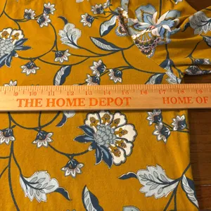 Anthropologie Maeve Mustard Yellow Floral Printed Mock Neck Turtleneck Large thumbnail 6
