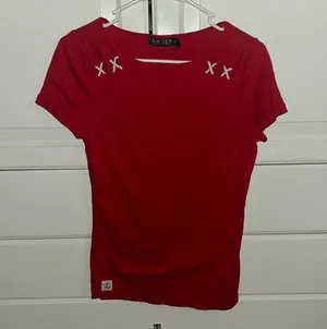 LRL RALPH LAUREN Nautical Red Soft Cotton Boatneck Tee thumbnail 1