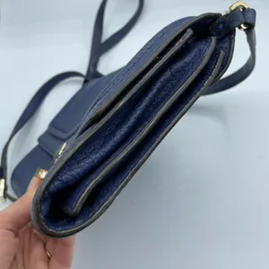 Kate Spade NY Merrick Blue Crossbody Handbag Pebbled Leather Purse Bag Gold thumbnail 6