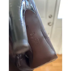 Via Spiga Chocolate Brown Leather Gold Buckle Point Toe Stiletto Boot thumbnail 8